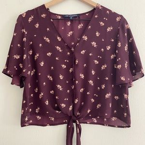 One Clothing floral tie top